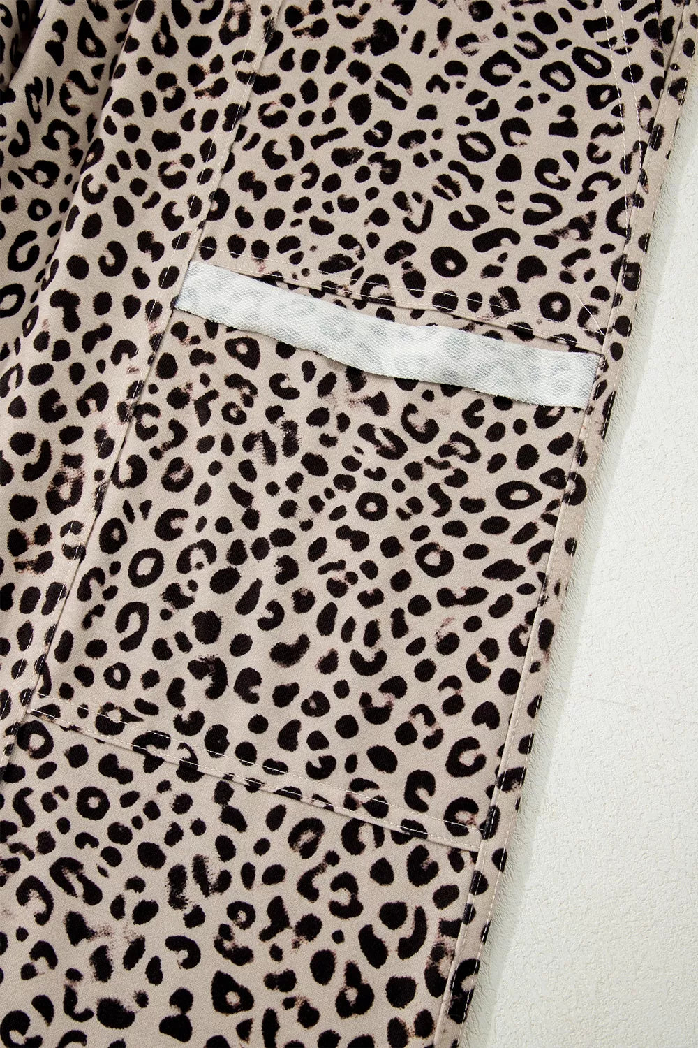 Trendsi Leopard Print Wide-Leg Pants with Drawstring -