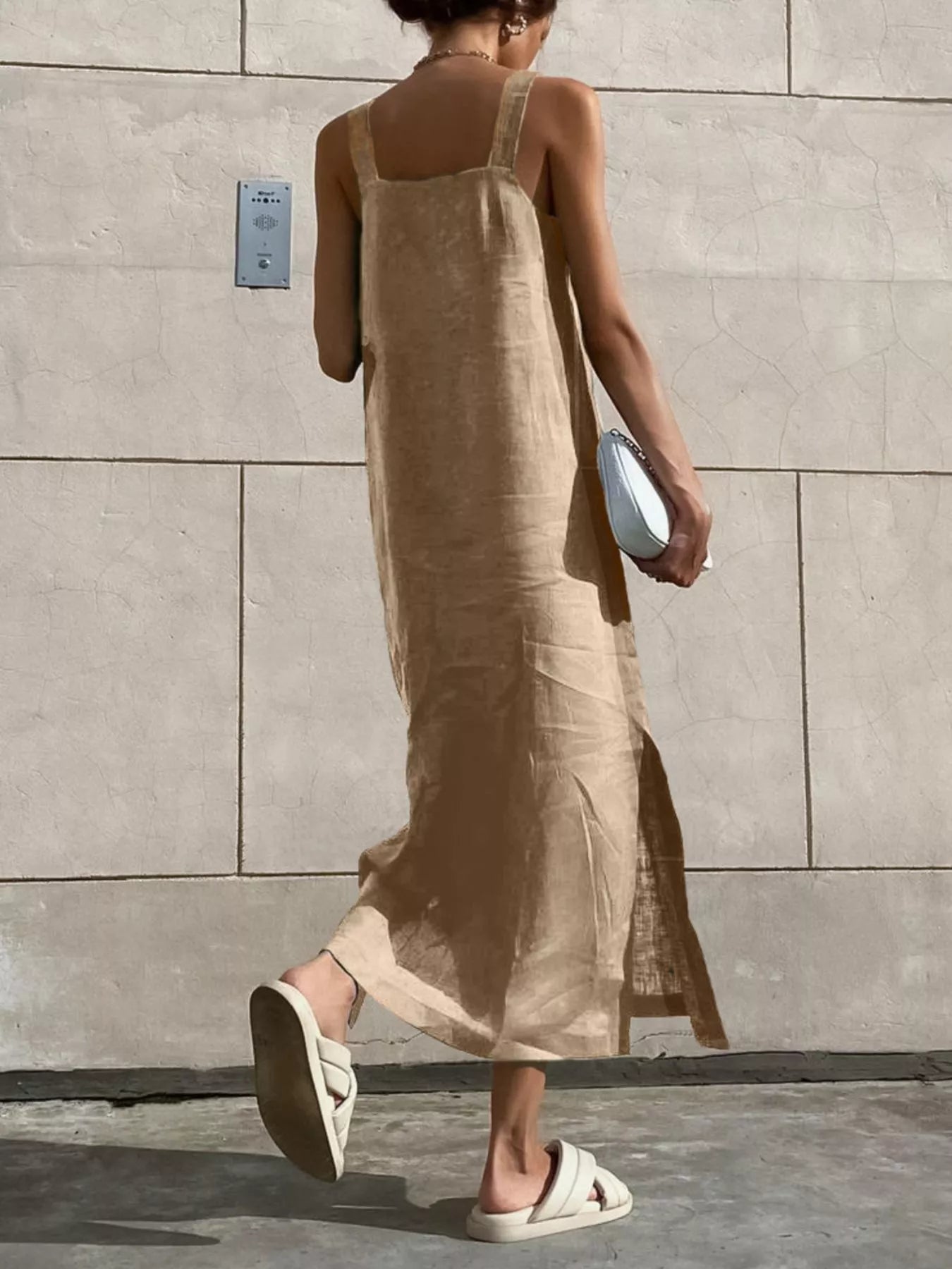 Trendsi Side Slit Sleeveless Midi Dress -