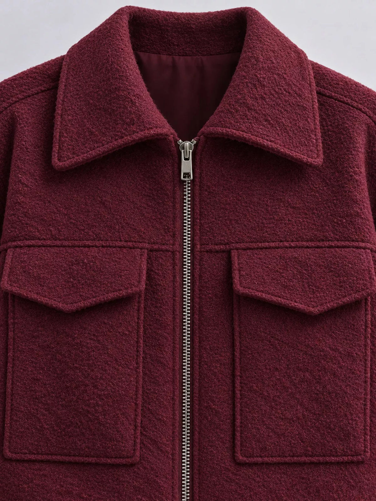 Zip-Up Cropped Jacket — construction details