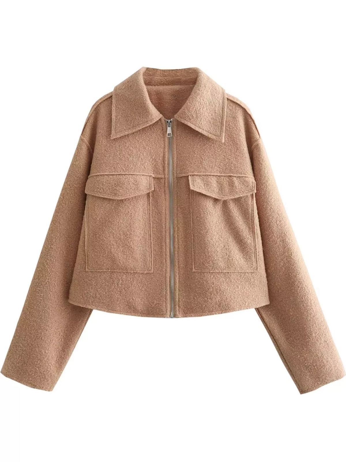 Zip-Up Cropped Jacket — garment front