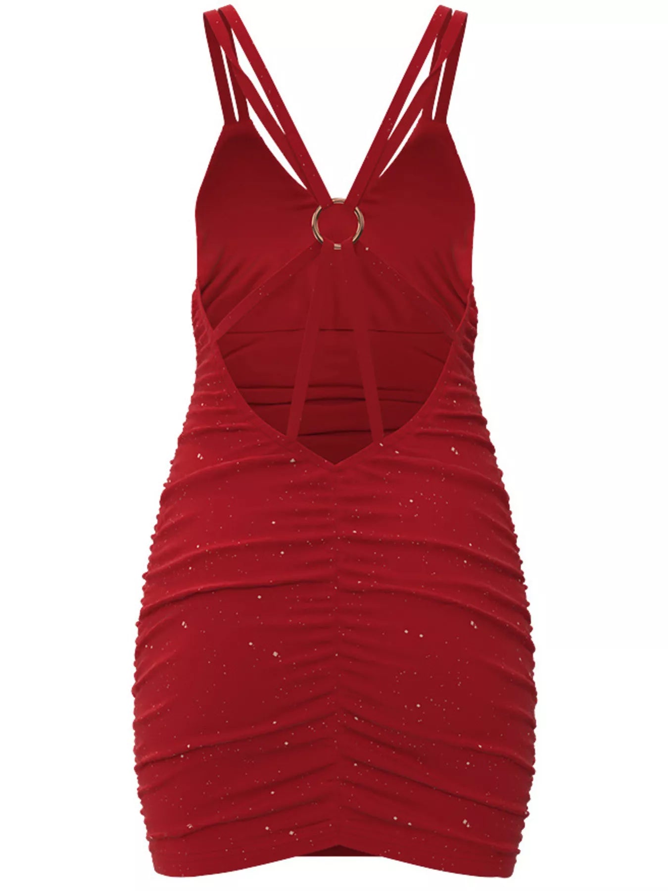 Trendsi Glitter Ruched Bodycon Mini Dress -