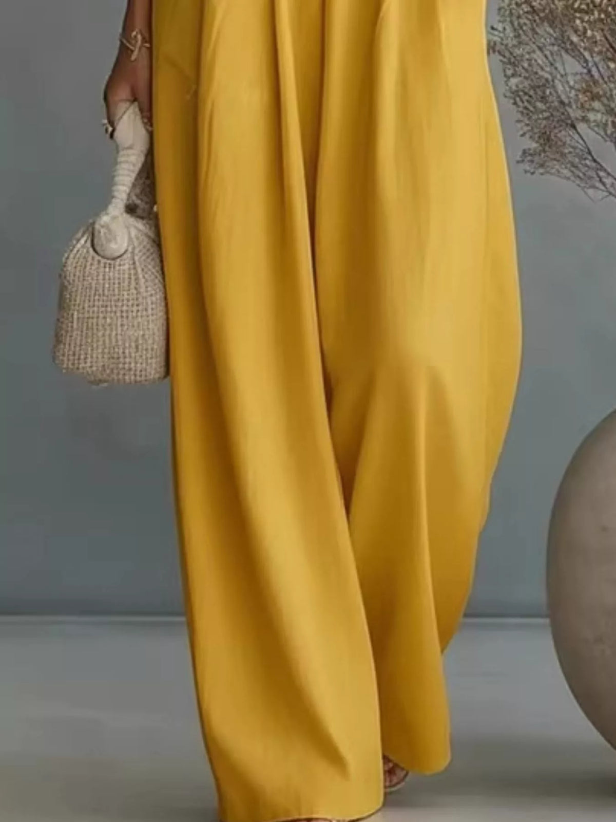 Trendsi Full Size Half Sleeve Wide-Leg Jumpsuit Plus Size -