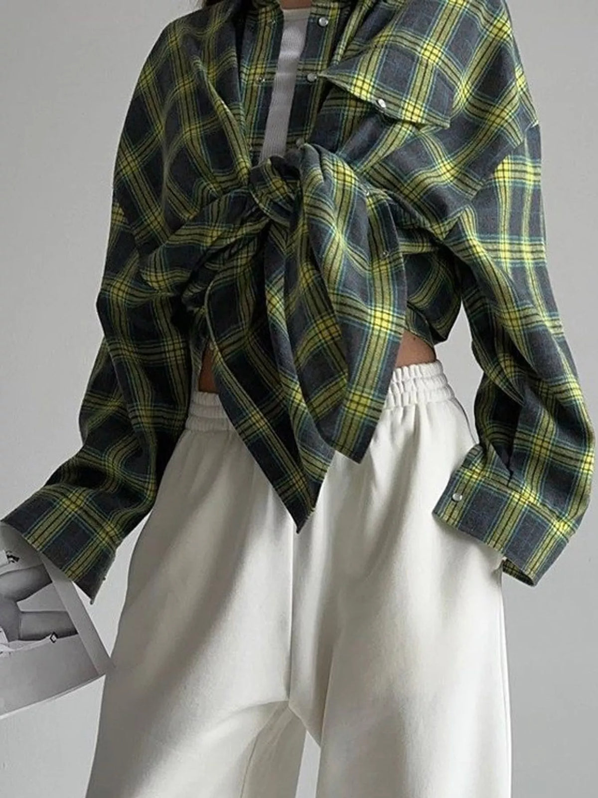 Dark Green plaid button up shirt