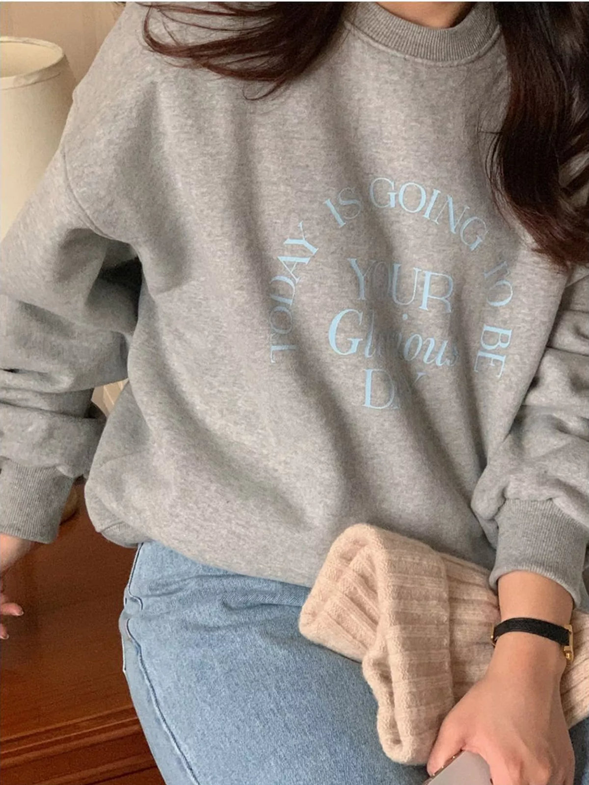 Oversized Graphic Crewneck Sweatshirt — front view