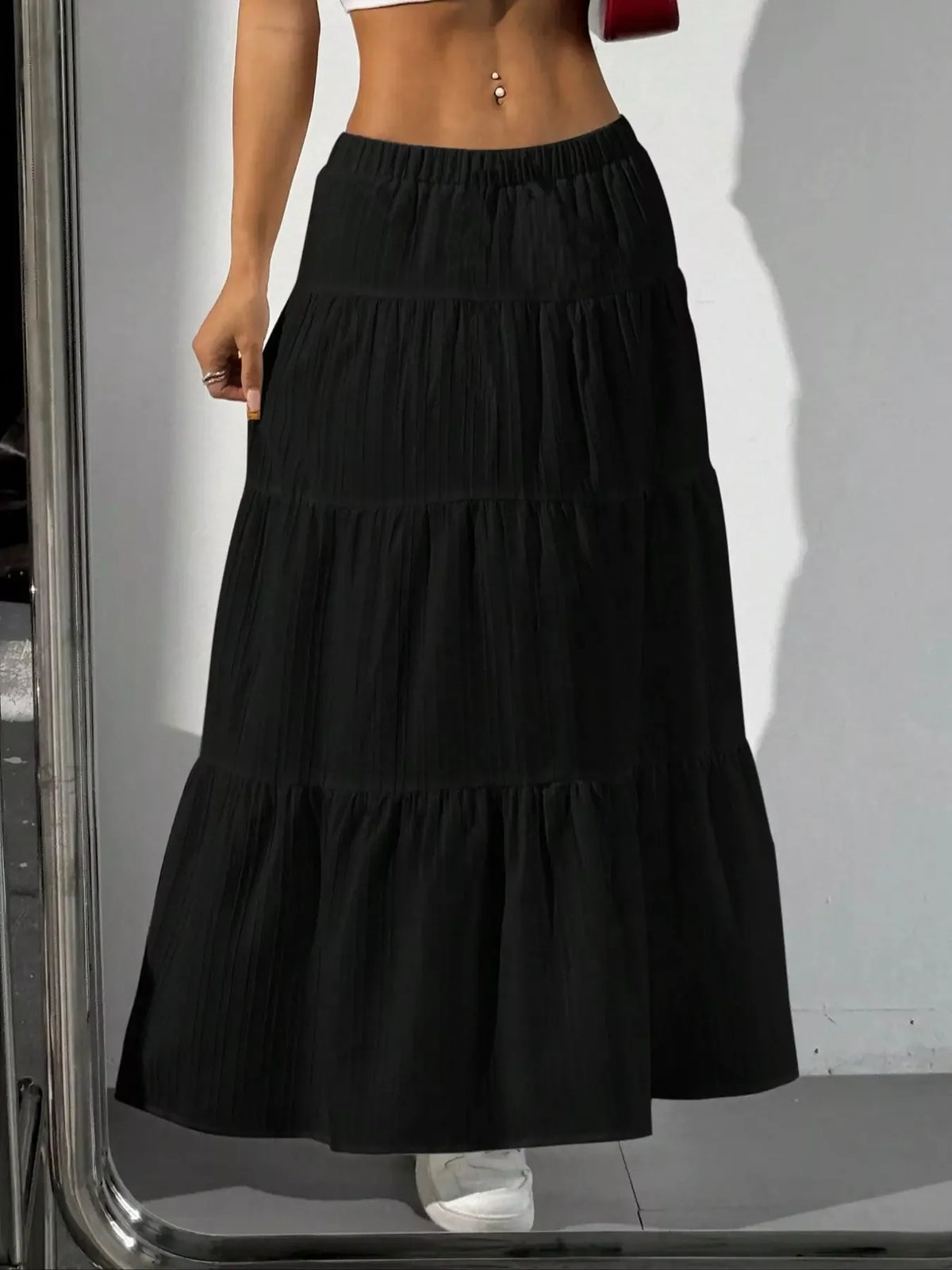 Trendsi Flowy Tiered Maxi Skirt -