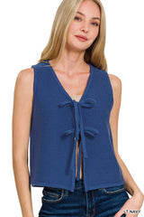 Trendsi Zenana Tie Front Sweater Vest -