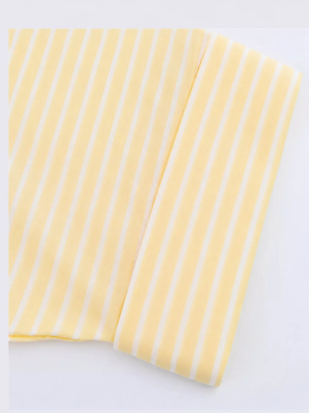 Yellow And White Stripes button-up three-quarter sleeve shirt