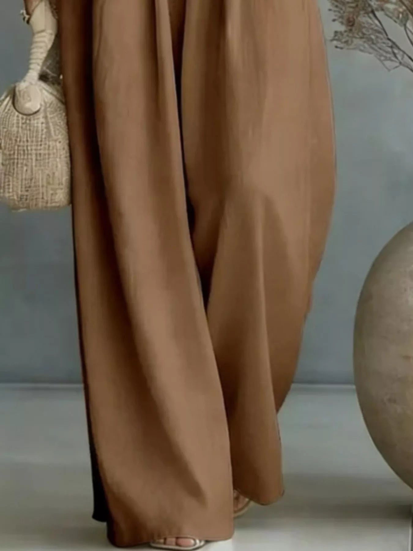 Trendsi Full Size Half Sleeve Wide-Leg Jumpsuit Plus Size -