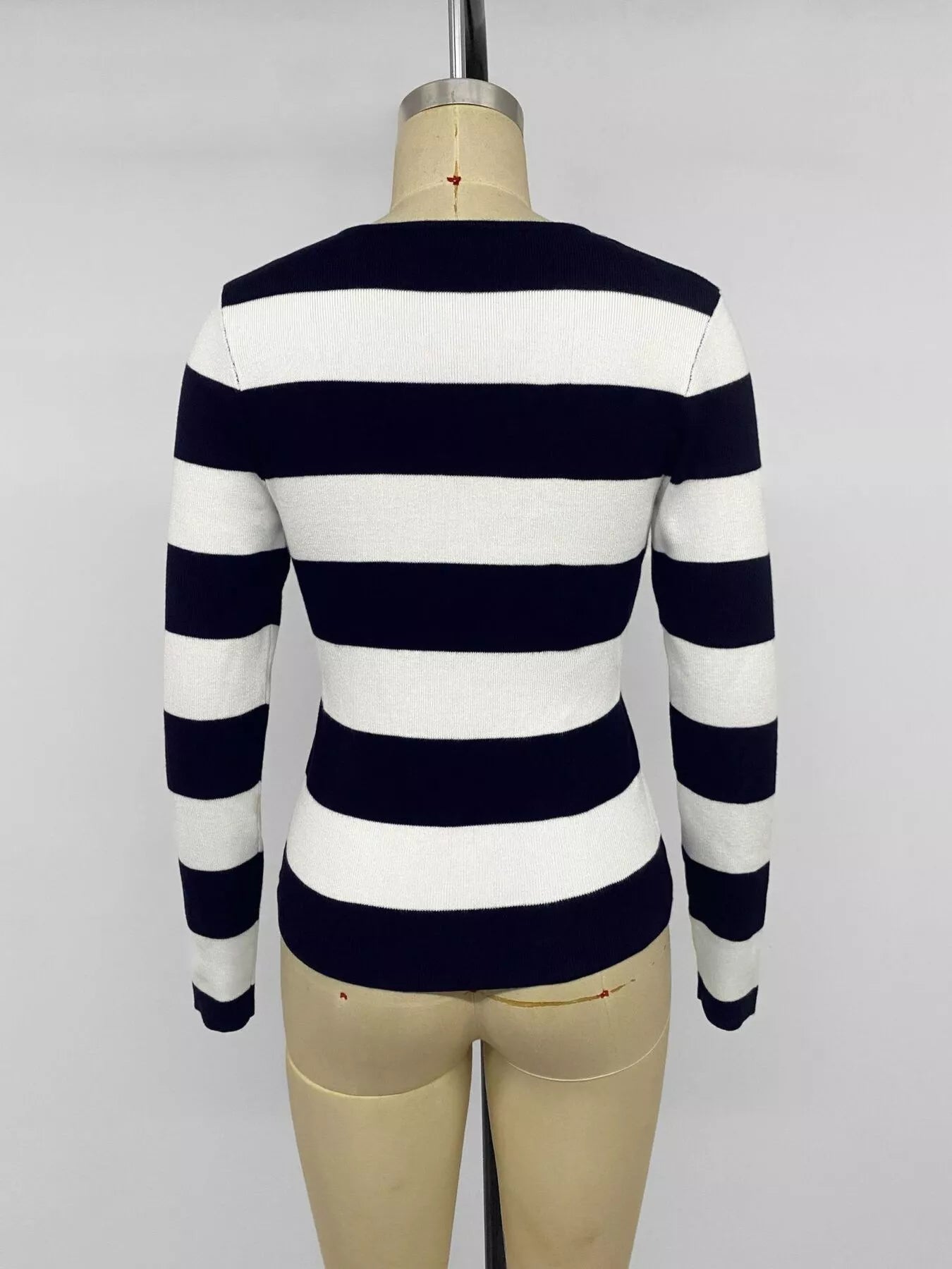Trendsi Striped Button-Down Knit Cardigan -