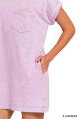 Trendsi Zenana Premium Cotton Washed T-Shirt Dress -