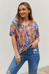 Trendsi Be Stage Full Size Printed Dolman Flowy Top -