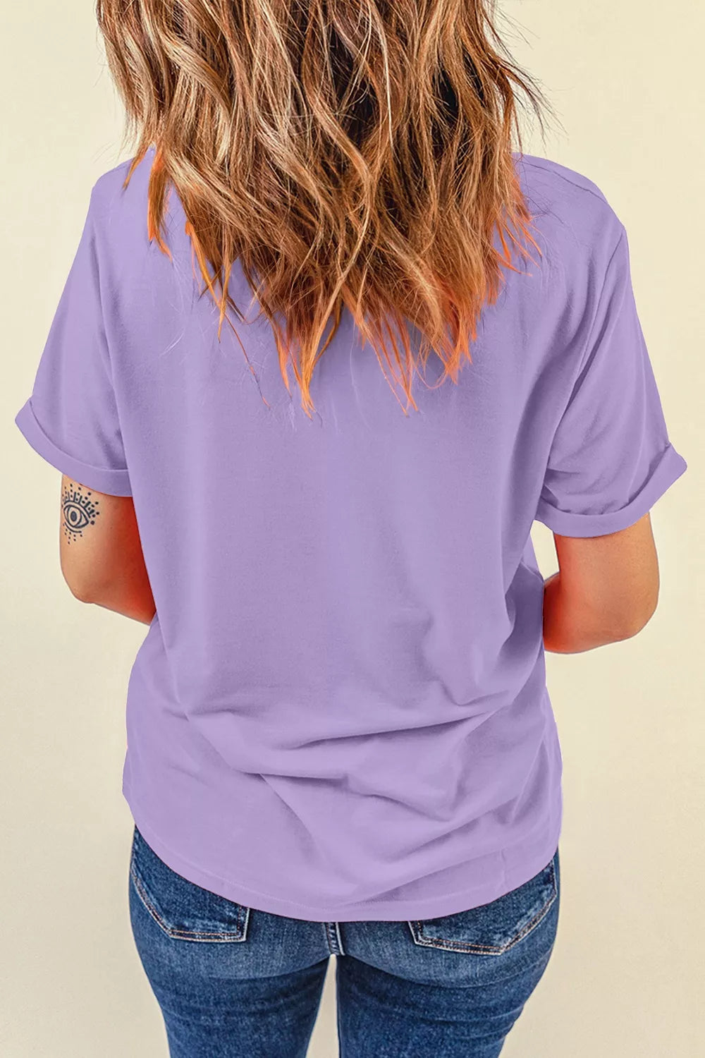 Trendsi Full Size Spooky Sequin Letter Patched Cotton Blend T Shirt Plus Size -
