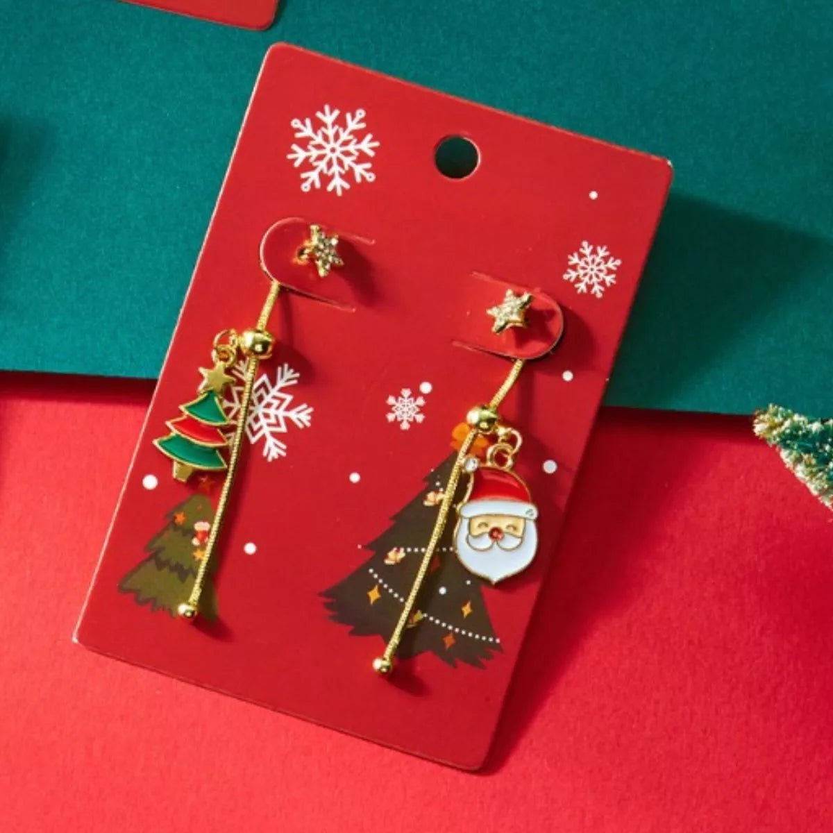 Trendsi Christmas Santa Asymmetrical Drop Earrings -