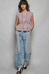 Trendsi POL Eyelet Embroidery Pintuck Sleeveless Cotton Blouse -