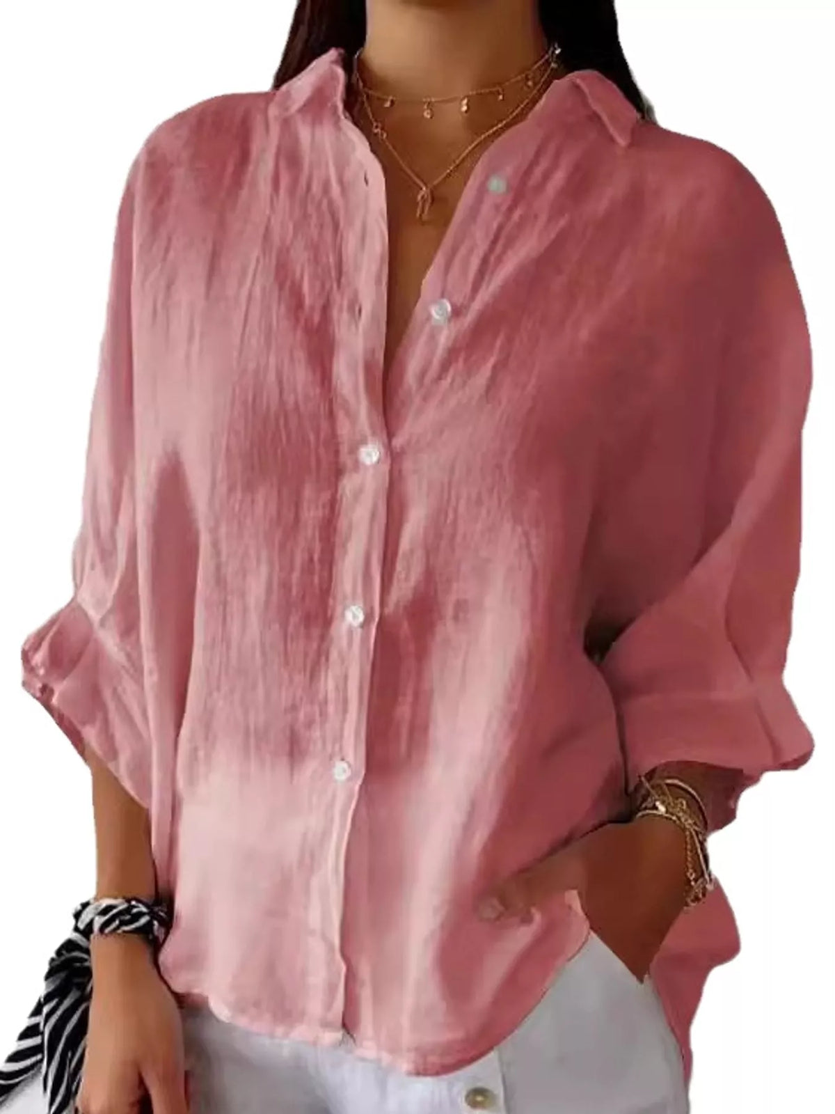 Pink loose fit tie back shirt