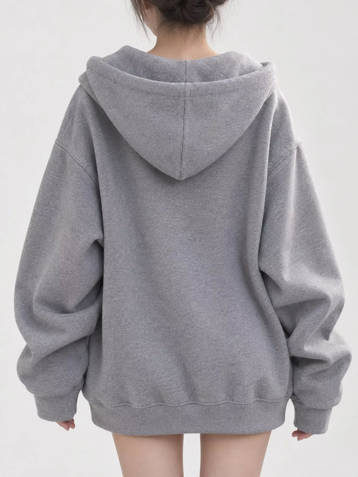 Zip-up hoodie, gray back
