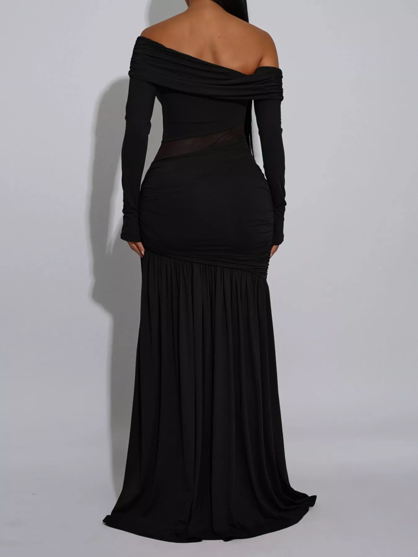 Trendsi Off Shoulder Slit Maxi Dress -