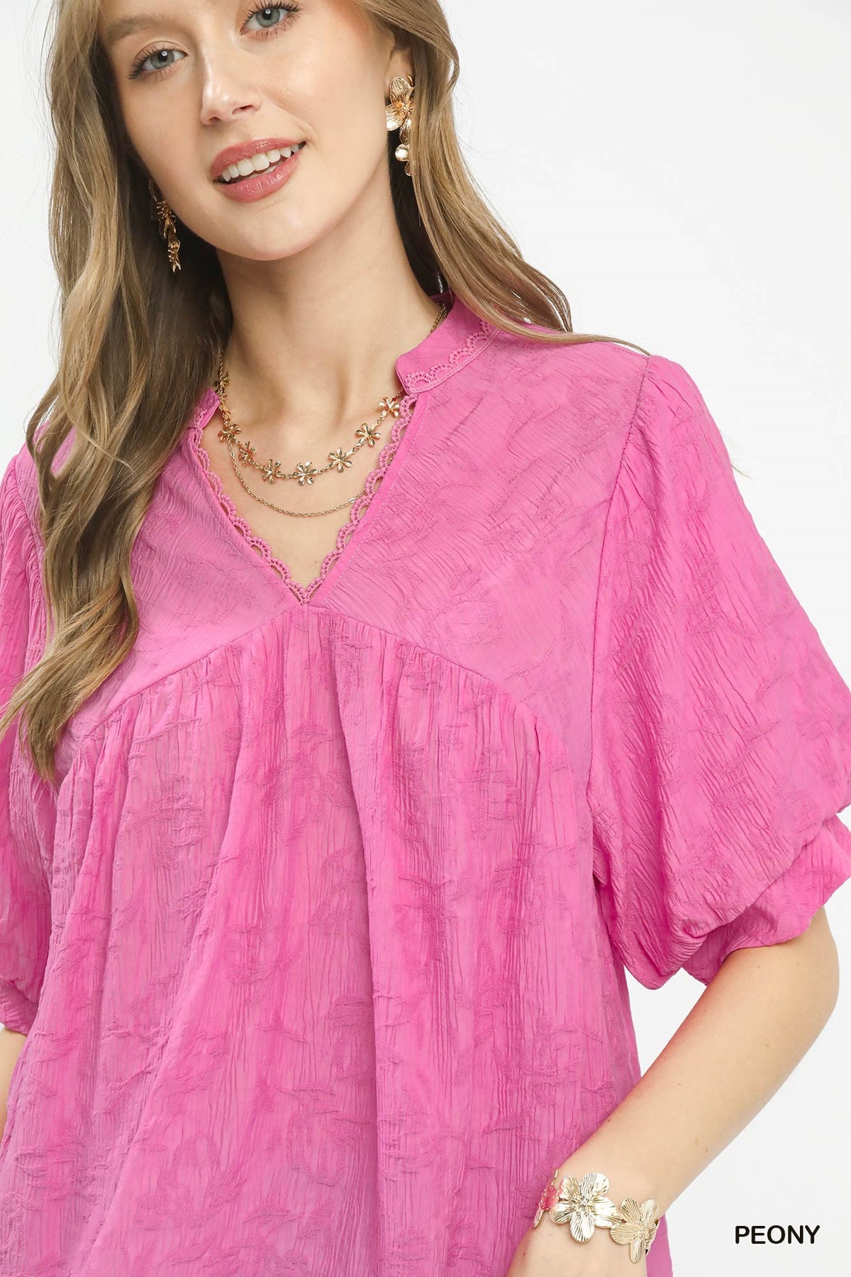 Women's Boho V-Neck Lace-Trim Flutter Sleeve Blouse — product view 5