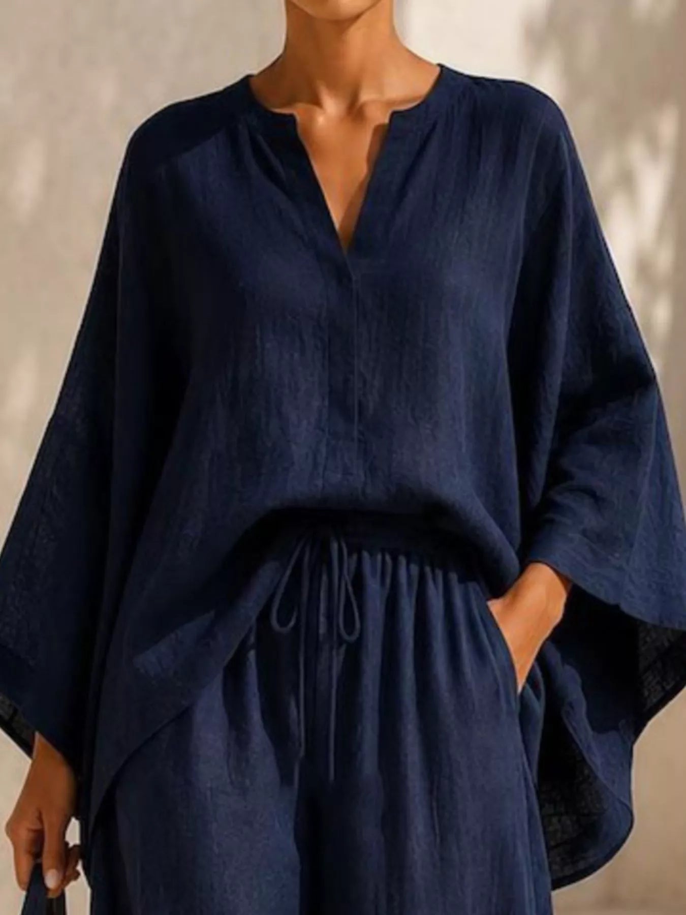 Trendsi Full Size Loose Fit Top and Wide-Leg Pants Set Plus Size -