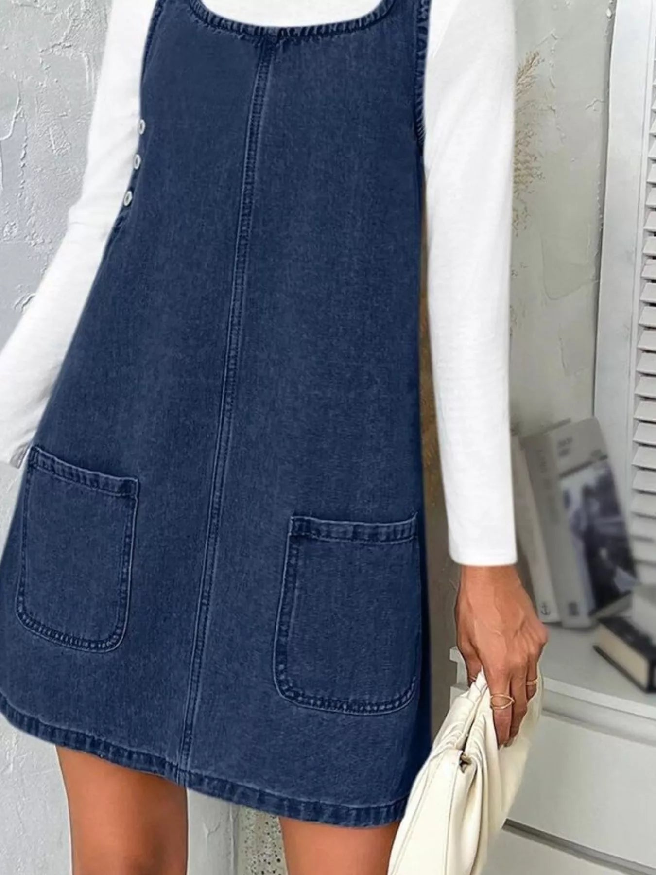 Trendsi Casual Scoop Neck Sleeveless Denim Dress -