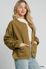 Trendsi Umgee Textured Jacquard Jacket -