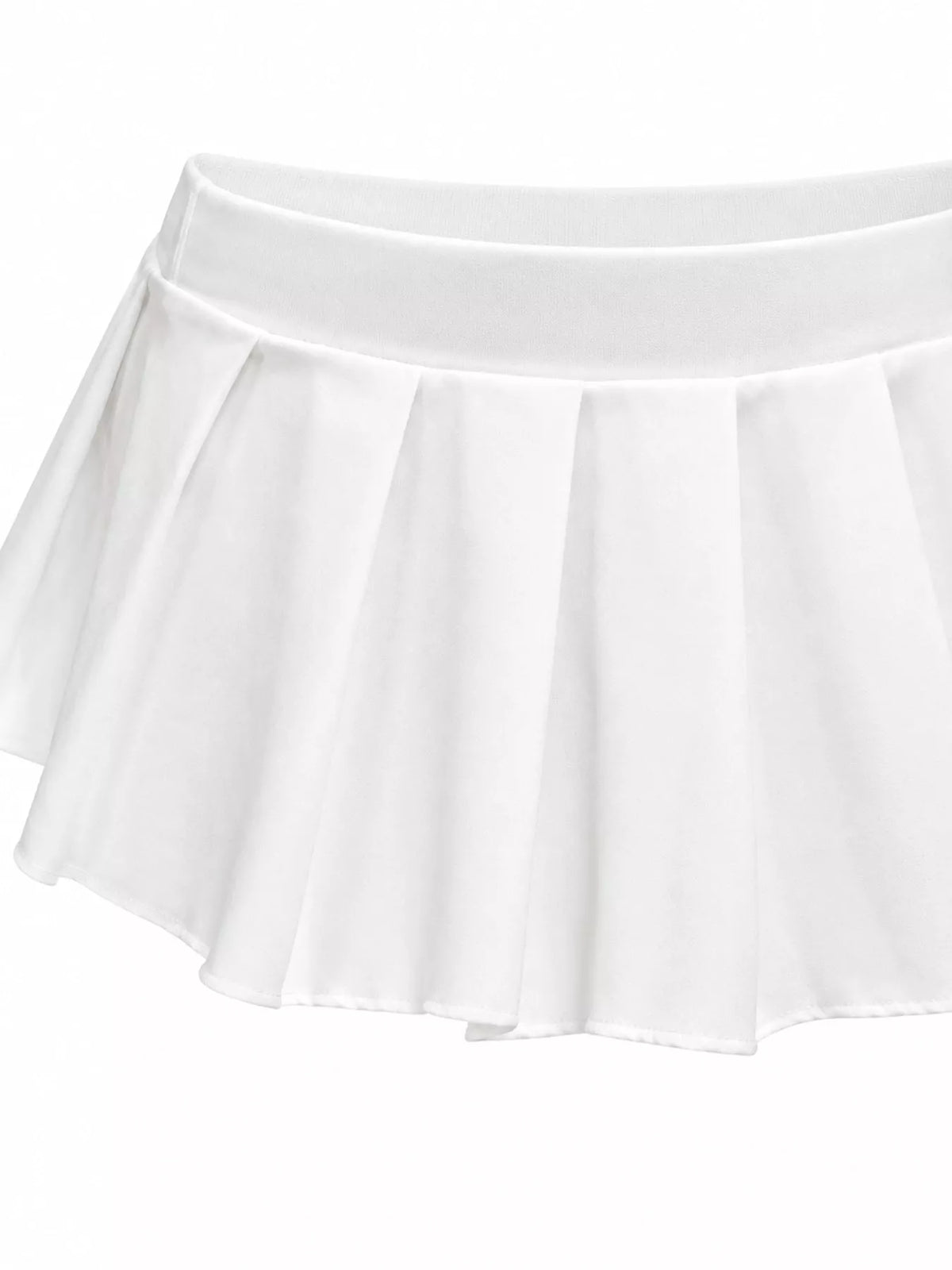 Pleated micro skirt, white pleat detail