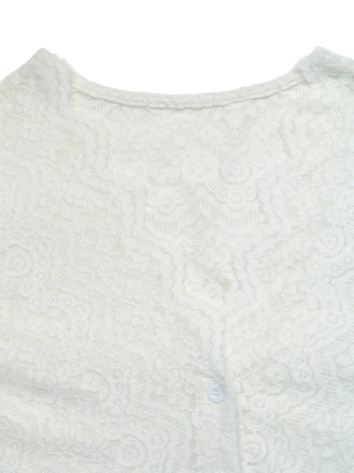 Lace Button-Up Long Sleeve Shirt — construction details