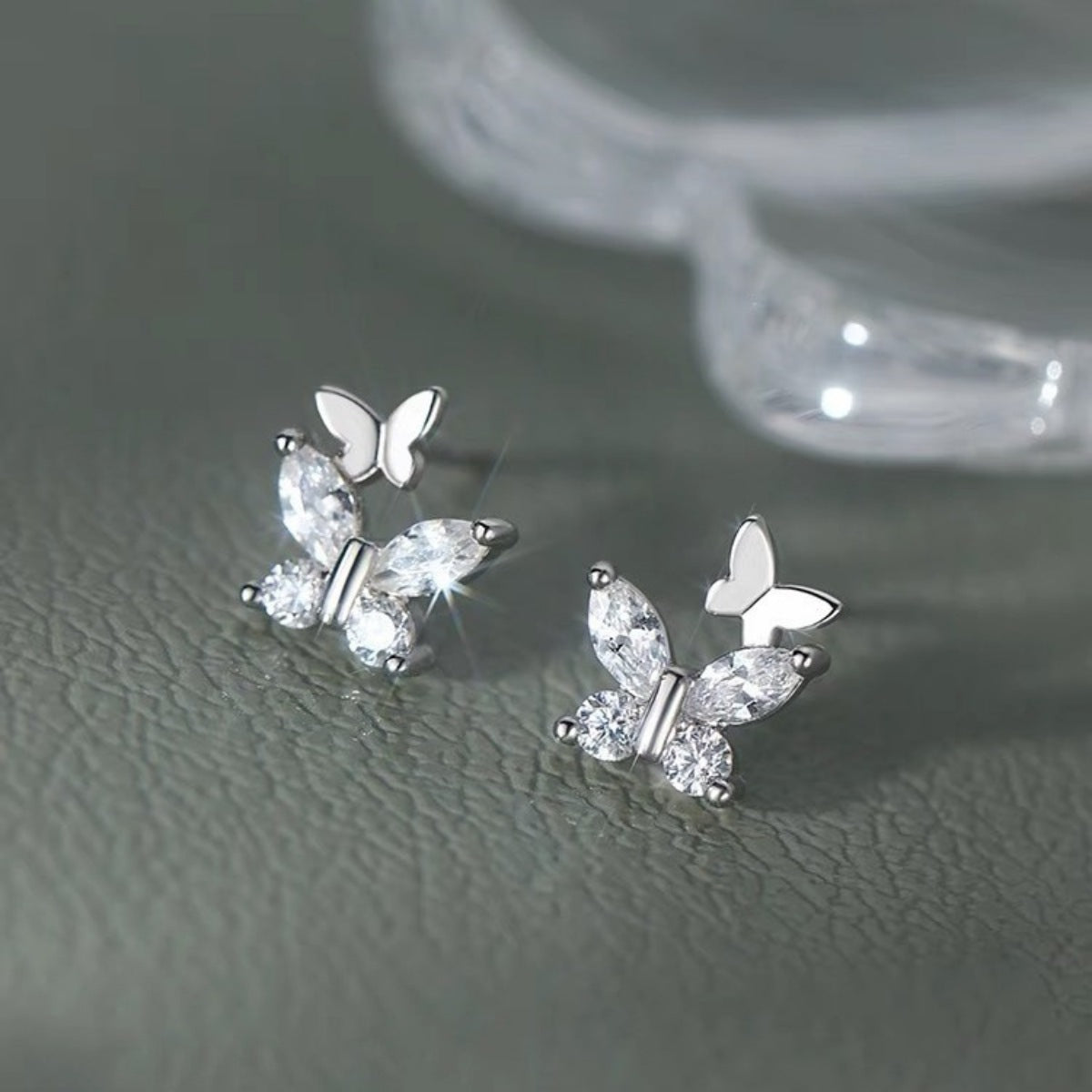 Trendsi 925 Sterling Silver Butterfly Stud Earrings -