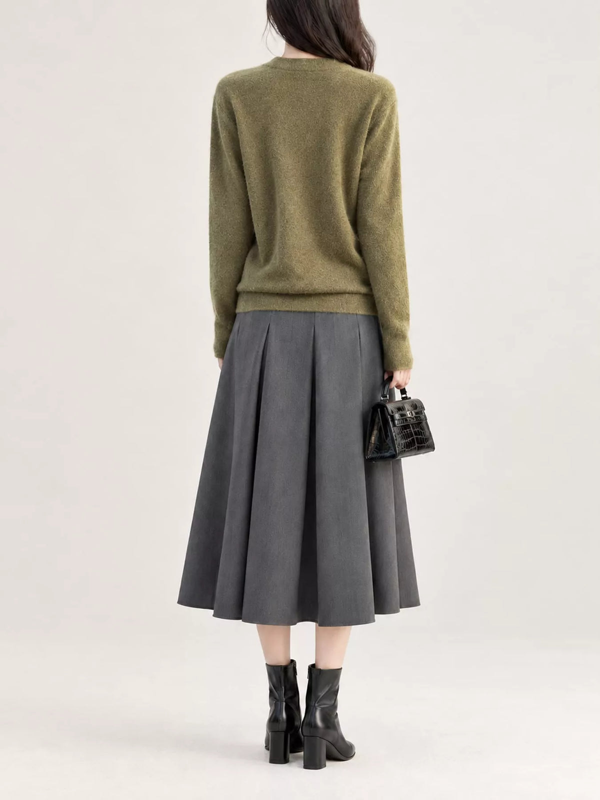 Surplice Long Sleeve Sweater — back view
