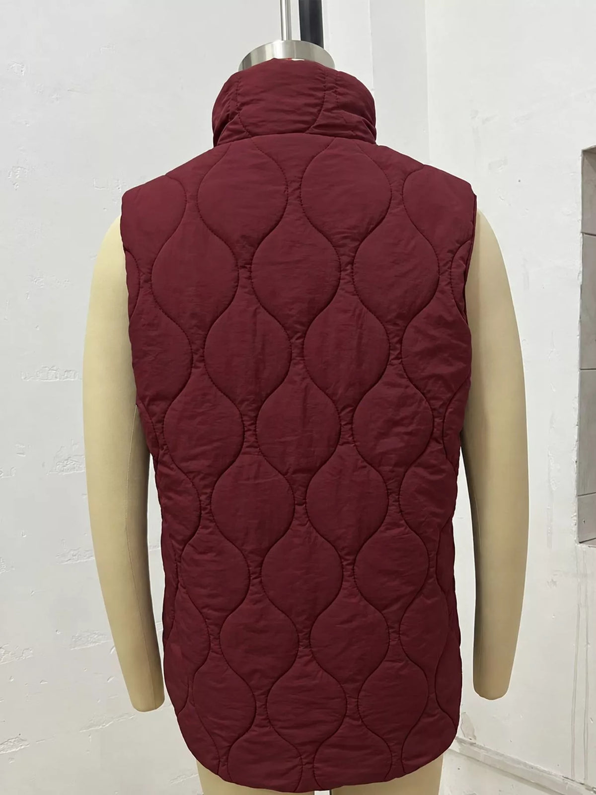Quilted Snap-Front Vest — back view