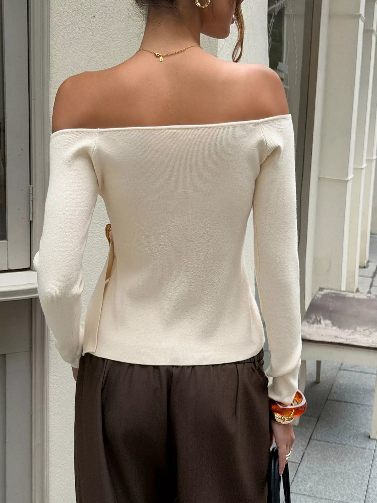 Trendsi Off Shoulder Long Sleeve Sweater -