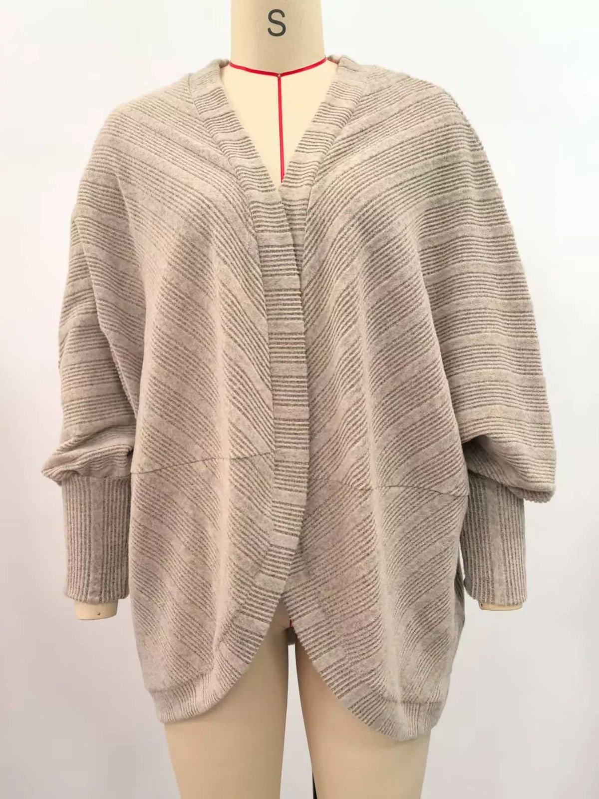 Apricot open-front batwing sleeve cardigan