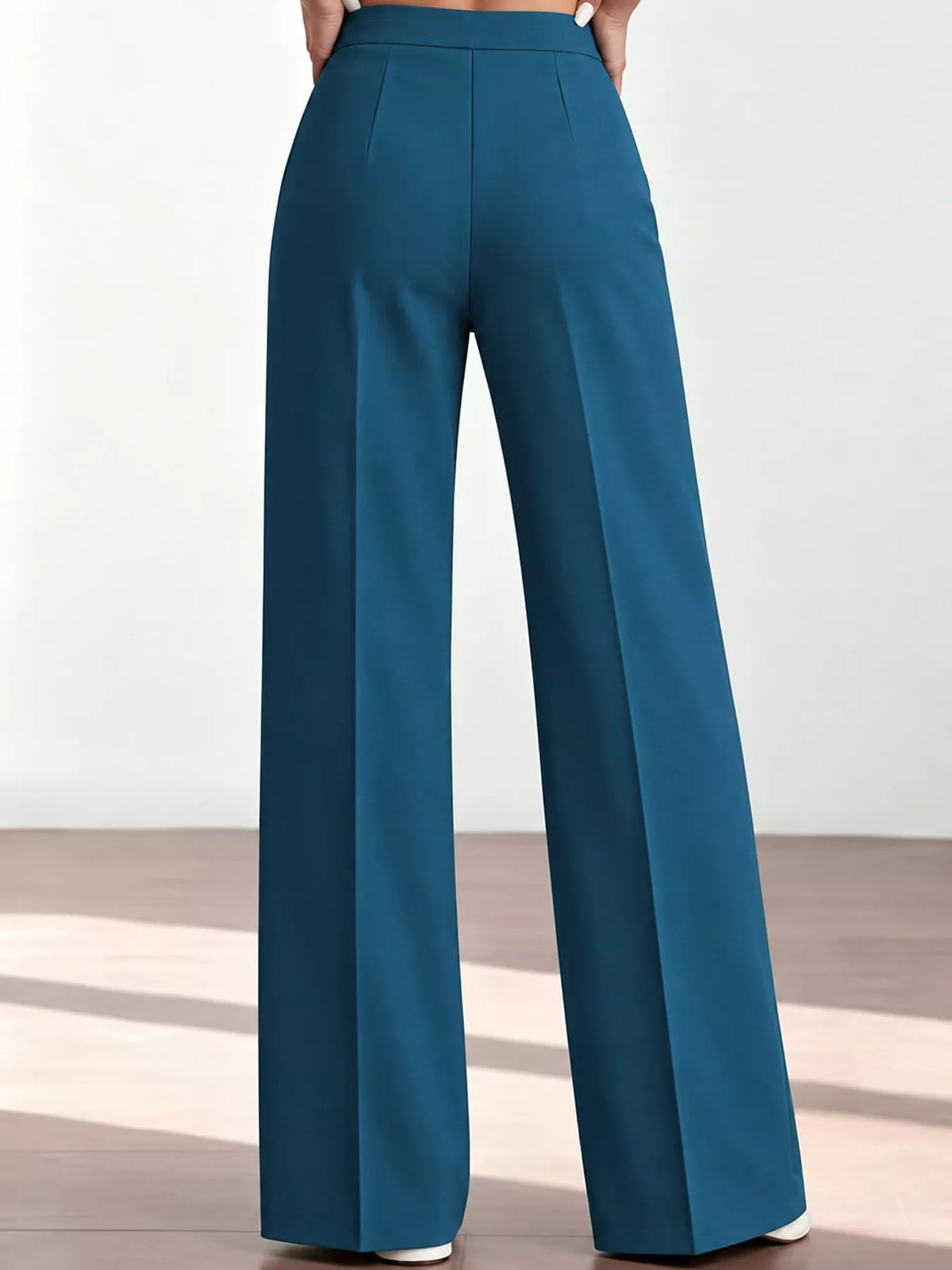 Wide-leg pants, teal back