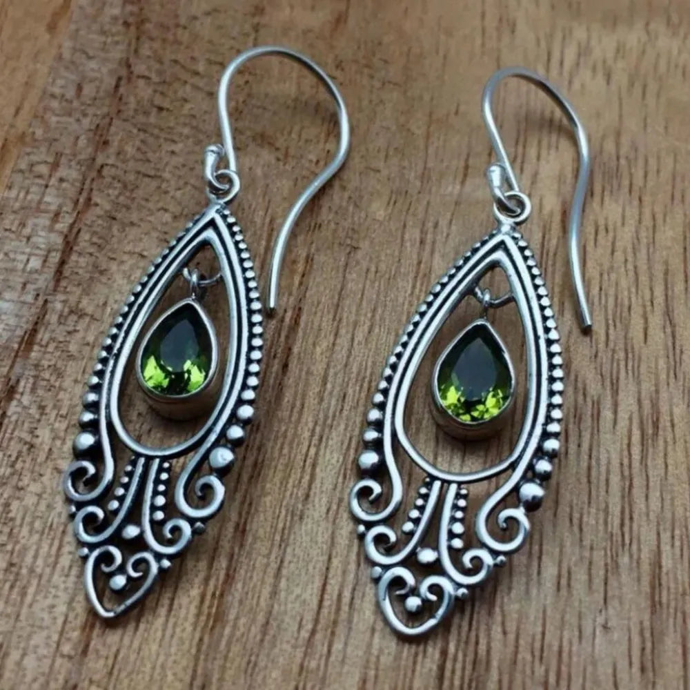 Trendsi Alloy Rhinestone Cutout Earrings -