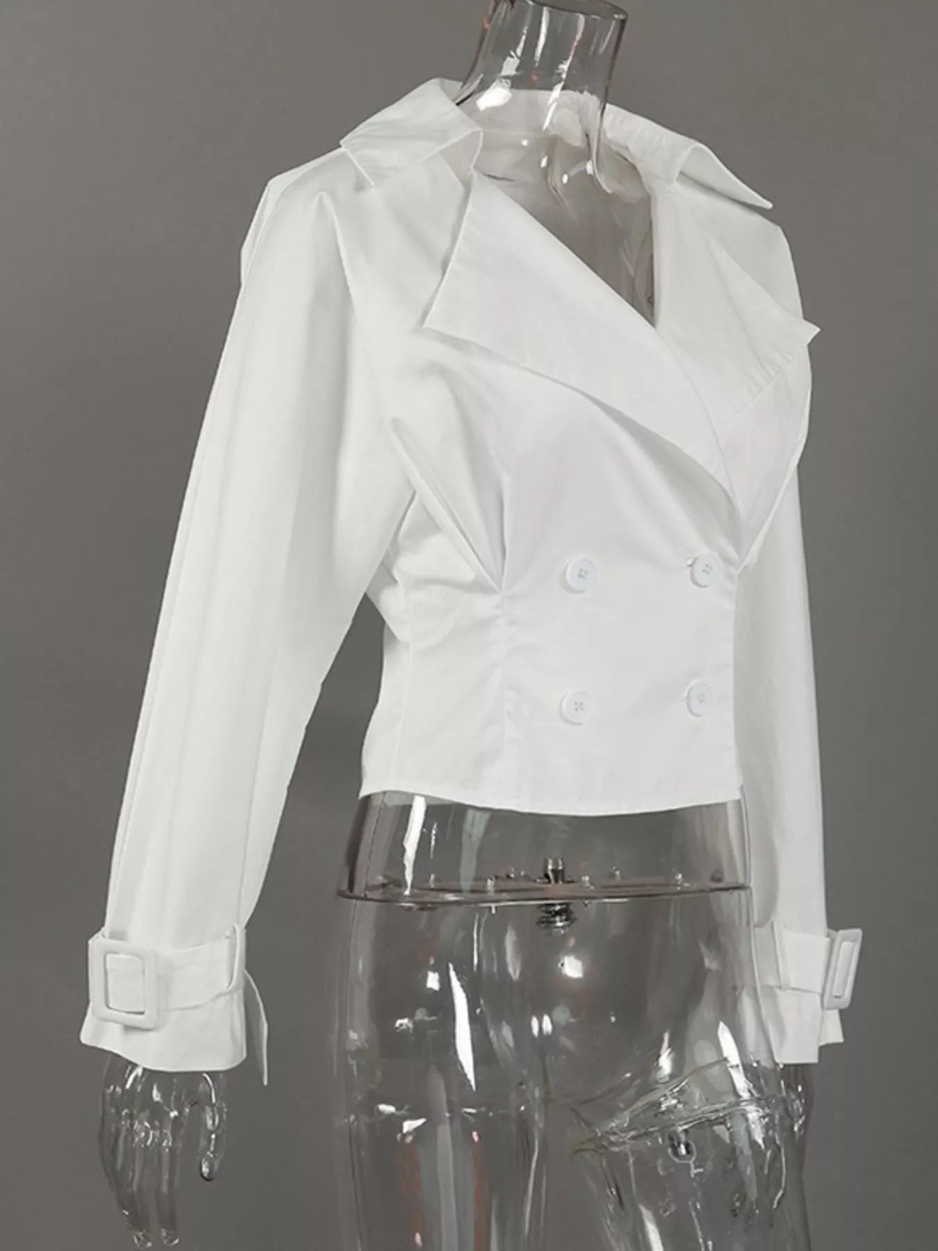 Trendsi Cropped Double-Breasted Blazer -
