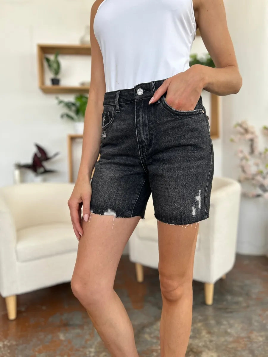 Trendsi Judy Blue Full Size High Waist Rigid Magic Denim Shorts -