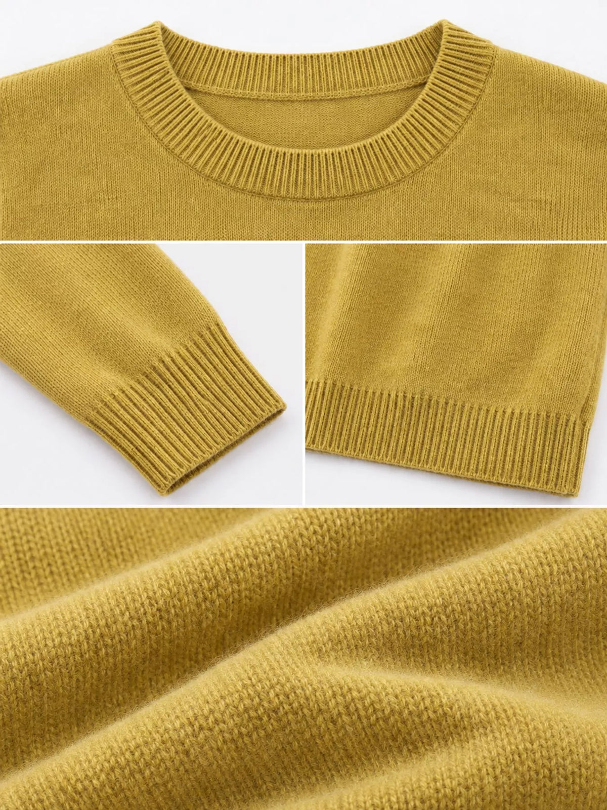 Crew Neck Long Sleeve Sweater — garment construction details