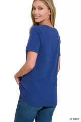 Trendsi Zenana V-Neck Short Sleeve T-Shirt -