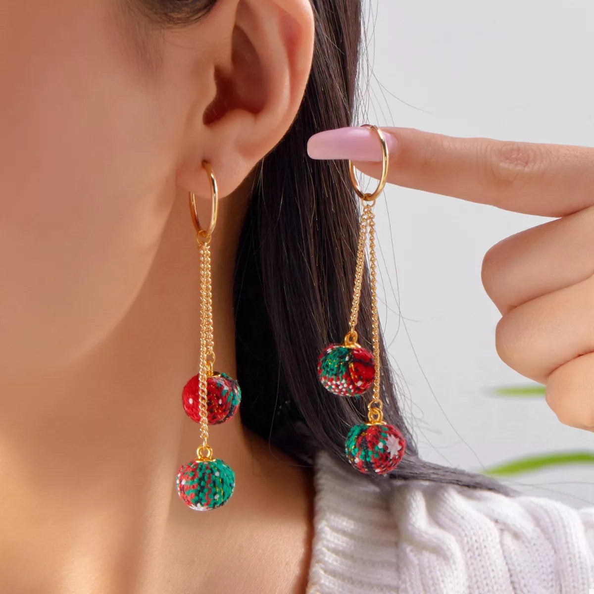 Trendsi 18K Gold-Plated Ball Drop Earrings -