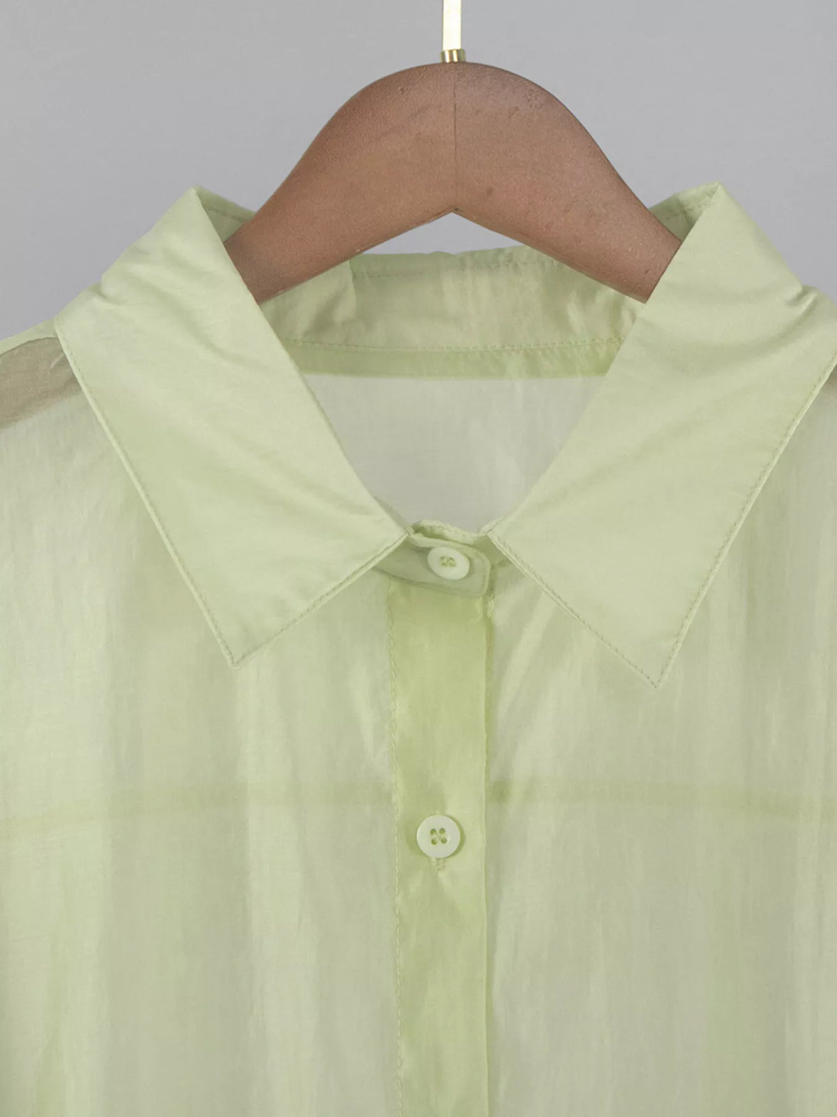 Trendsi Sheer Oversized Button-Up Shirt -