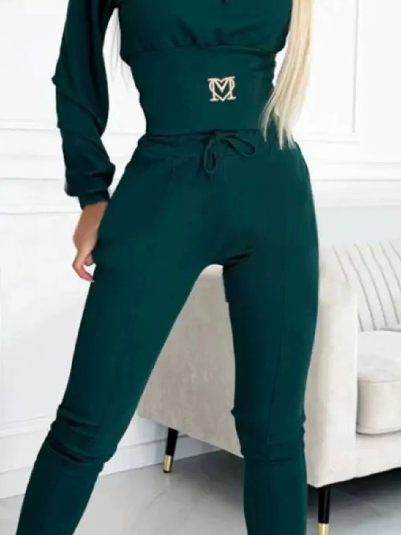 Trendsi Full Size Drawstring Cropped Hoodie and Pants Set Plus Size -
