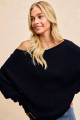 Trendsi BiBi Waffle Knit Off Shoulder Top -