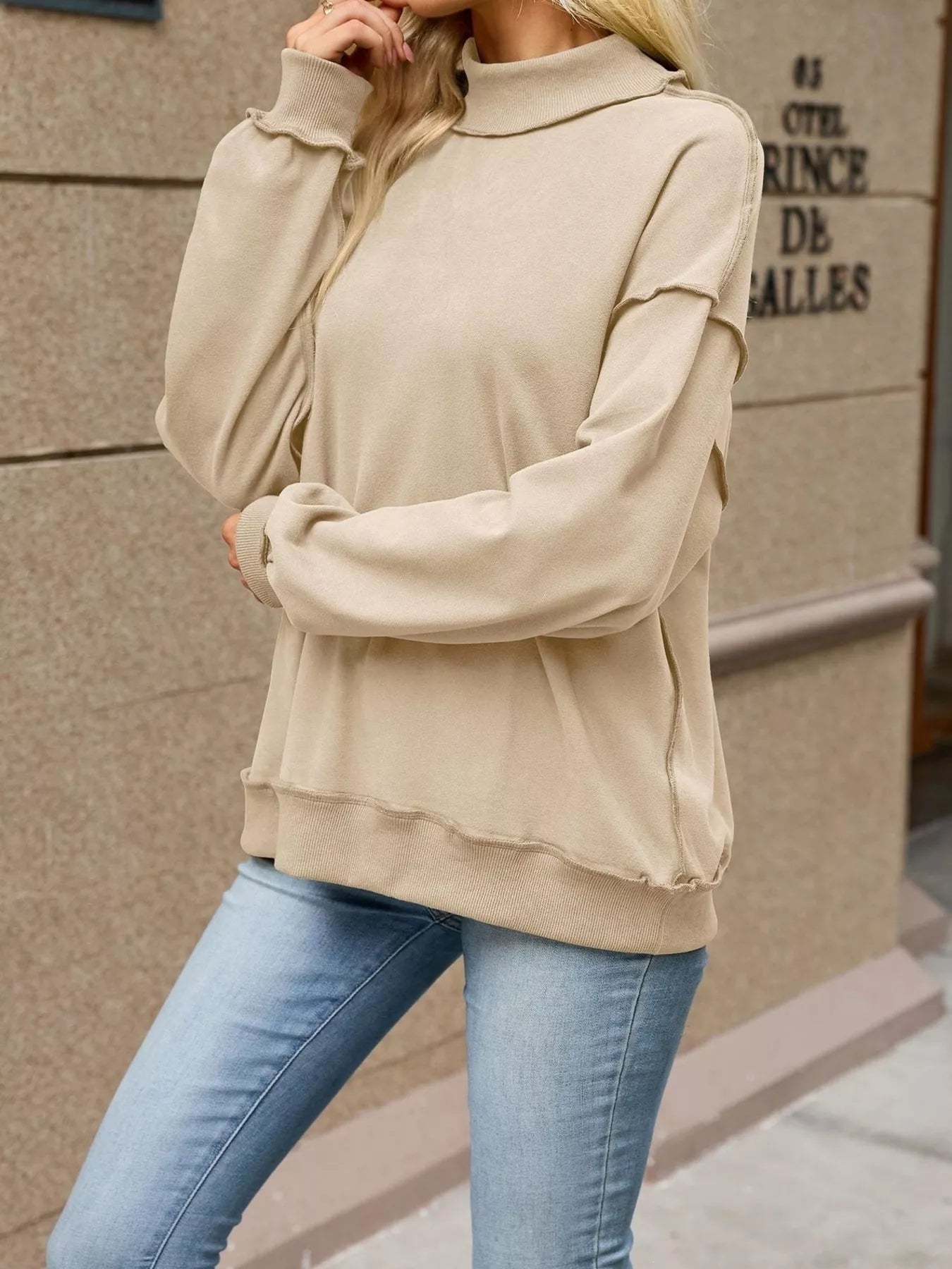 Trendsi Loose Fit Crew Neck Sweatshirt -