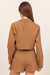 Trendsi HYFVE Cropped Button-Down Blazer -