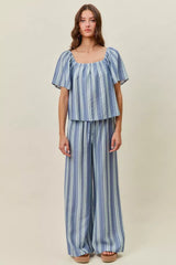 Trendsi SO ME Stripe Wide Leg Pull On Pants -