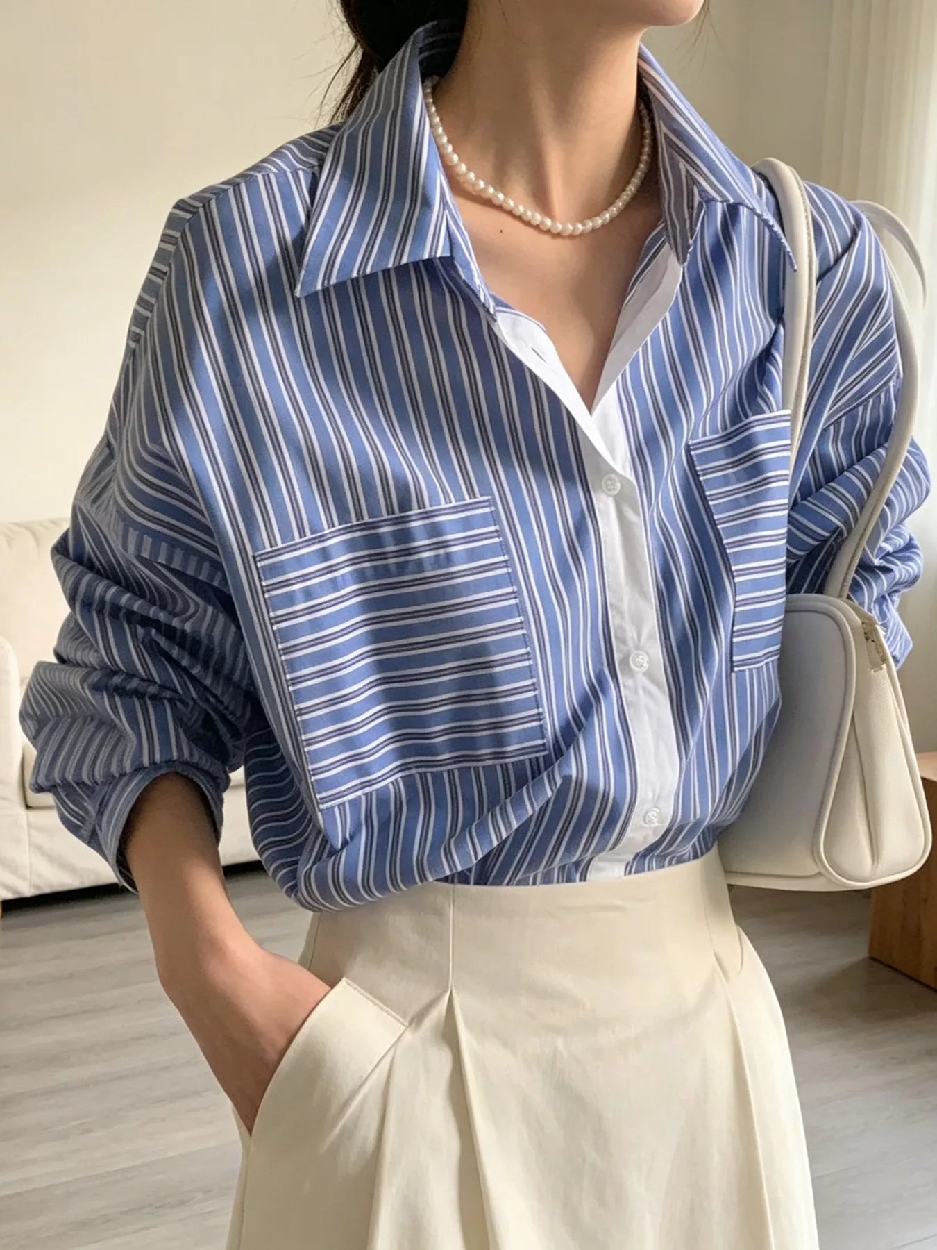 Trendsi Striped Button-Down Shirt -