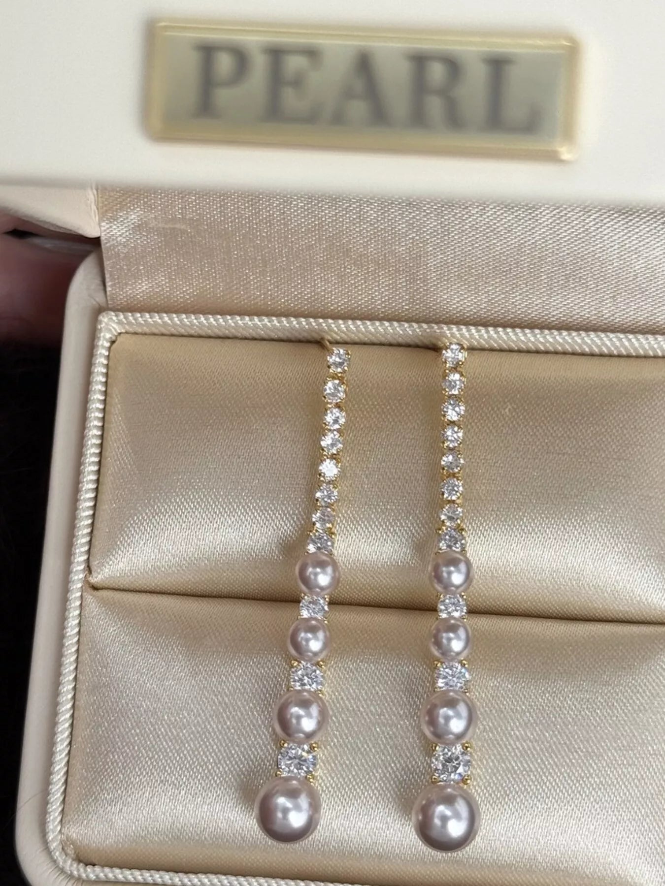 Trendsi Pearl Zircon Drop Earrings -
