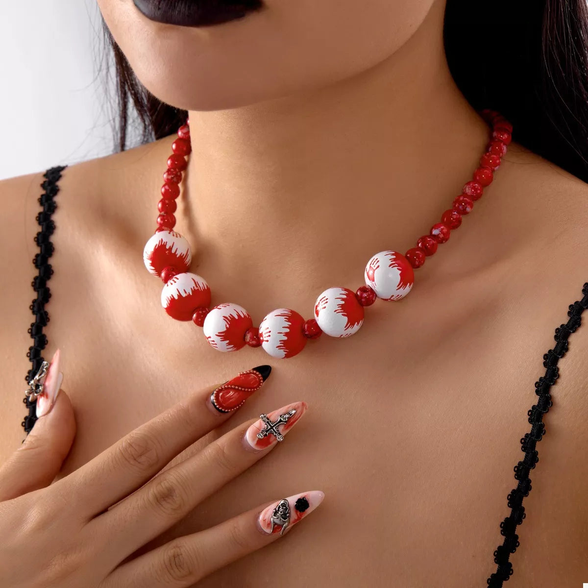 Trendsi Halloween Necklace and Bracelet Jewelry Set -