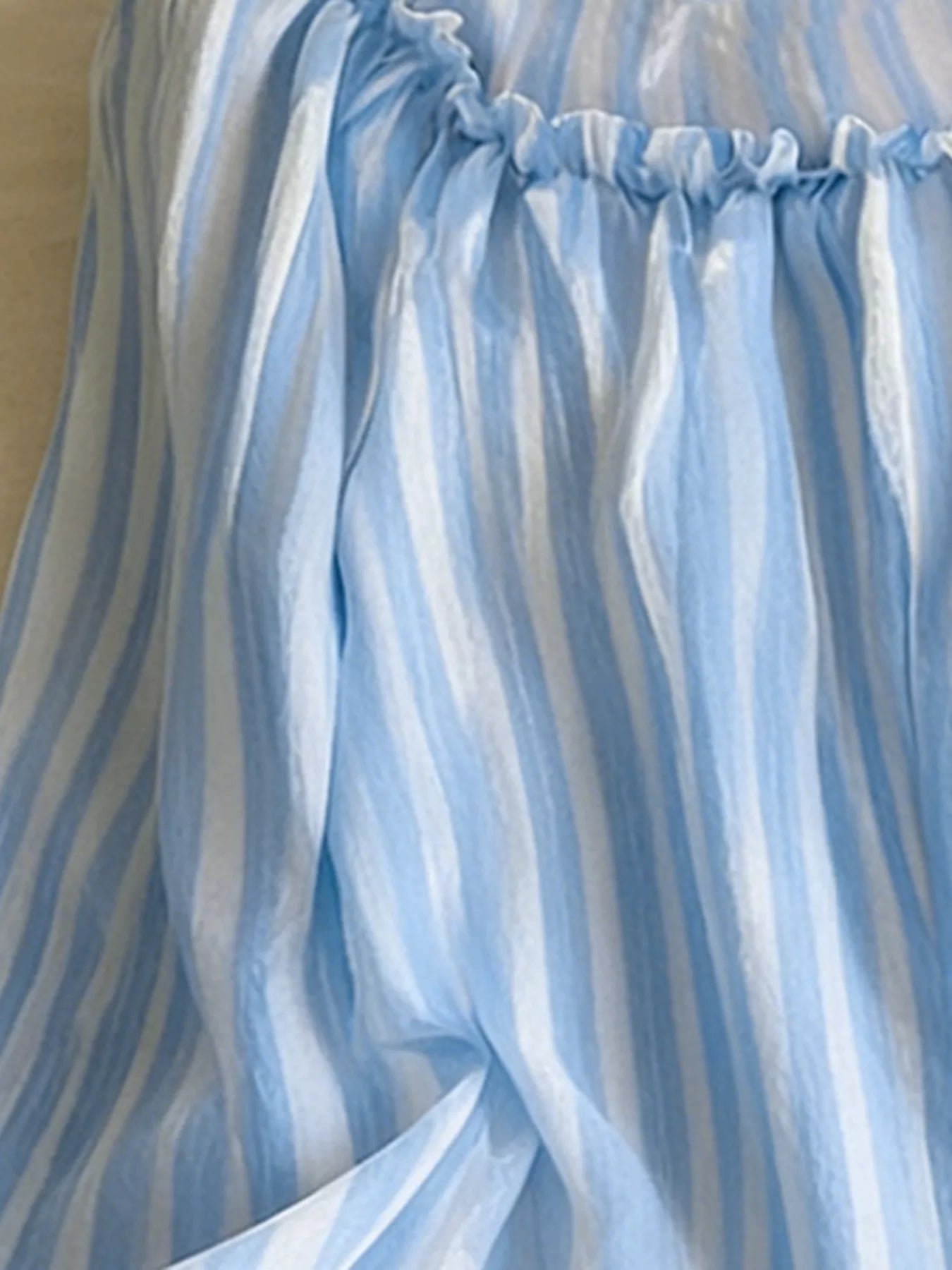 Trendsi Striped Flounce Sleeve Blouse -
