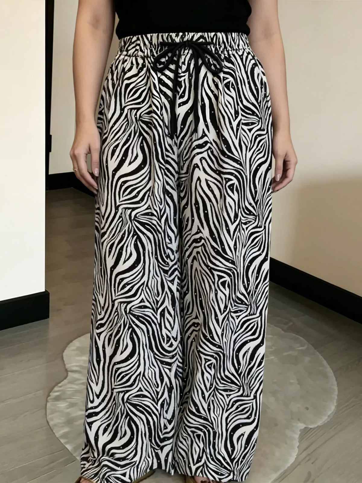 Trendsi Drawstring Wide-Leg Pants -
